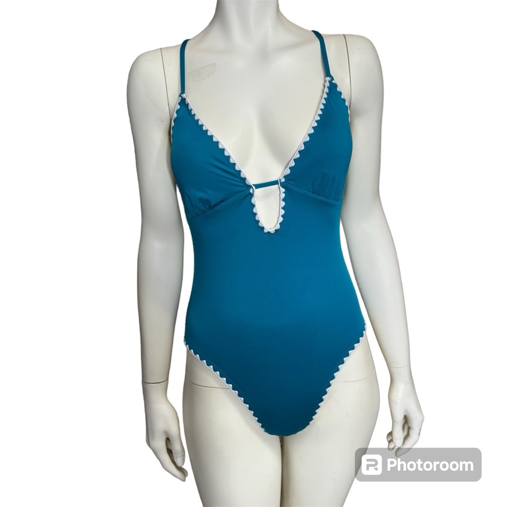 Lucky Brand NWT Blue One Piece Swimsuit Size Medium
